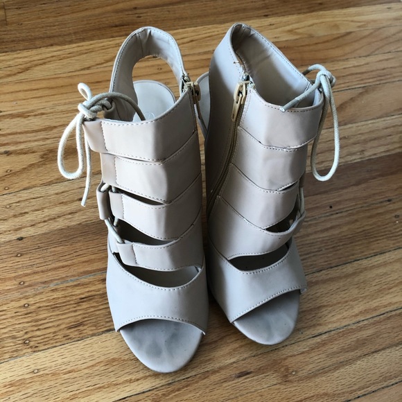 Peep-Toe Bootie Heels - Picture 2 of 6